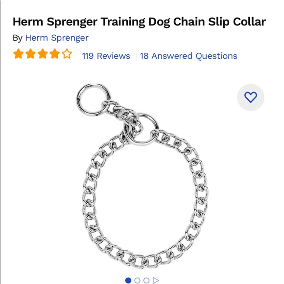 Sprenger Dog Chain Slip Collar 26” and Throw Chain.  2 Items. - Picture 4 of 12